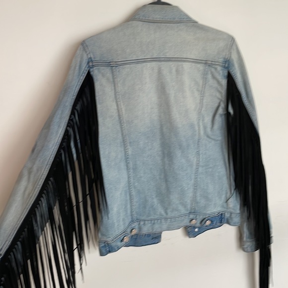 Distressed BLK DNM fringed denim jacket! - Picture 6 of 7